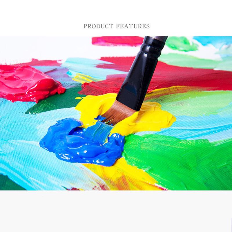 Pdtoweb Новые 12 тюбиков по 6 мл Набор акриловых художественных красок разных цветов Художественная кисть для холста