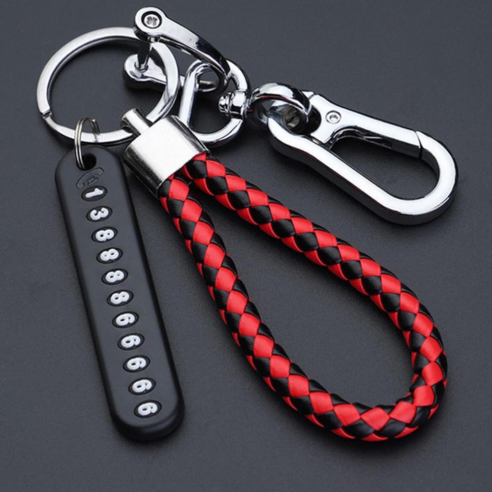 Phone Number Card Key Chain Vehicle Pendant Car Keychain Phone Number Plate Keyring Anti-lost