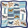 Fashion Scarves for Women Shawl Horse Print Silk Satin Hijab Scarf Female 70*70cm Luxury Brand Square Shawls Scarfs For Ladies