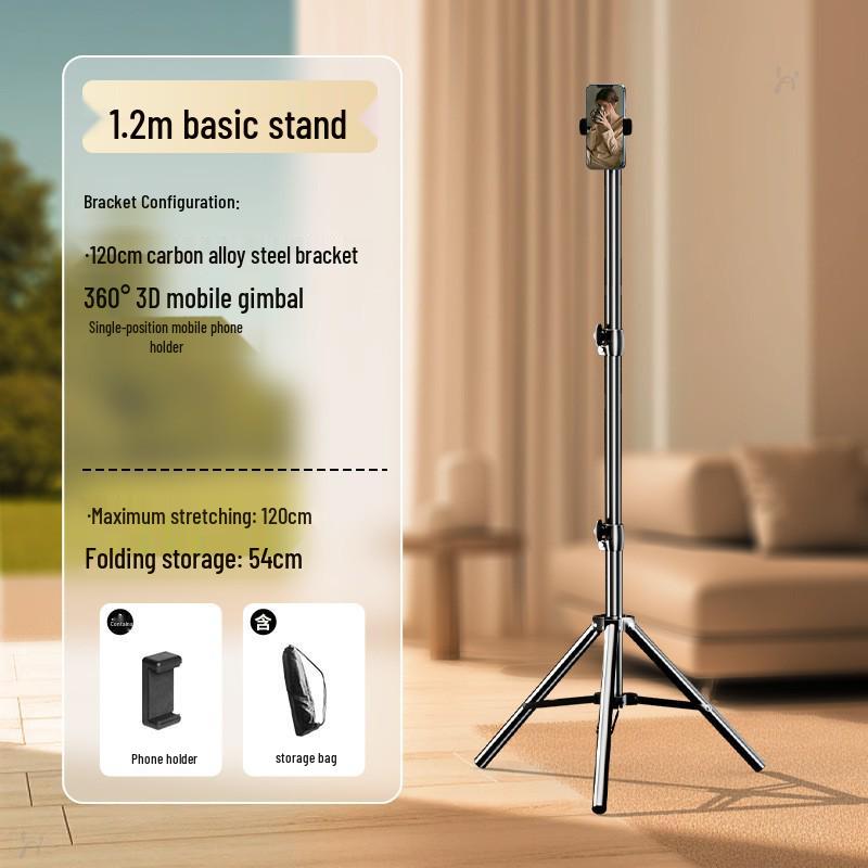 2.1m Photography & Video Tripod with Light Stand for Desktop or Floor Use