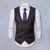 Мужской жилет с V-образным вырезом, без рукавов, однобортный пиджак с карманами, однотонный, приталенный, формальный стиль