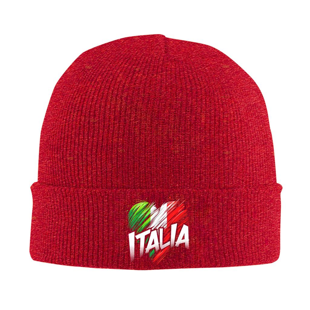 Италия Итальянский Флаг Italia Сердце Вязаная Шапка Женская Унисекс Шапки-Бини Зимние Шапки Акрил Повседневная Шапка-Мелон