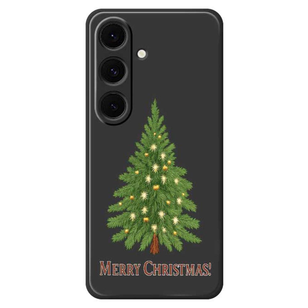 For Samsung Galaxy S25+ Case Christmas Tree Pattern Printing Straight Edge TPU Phone Back Cover