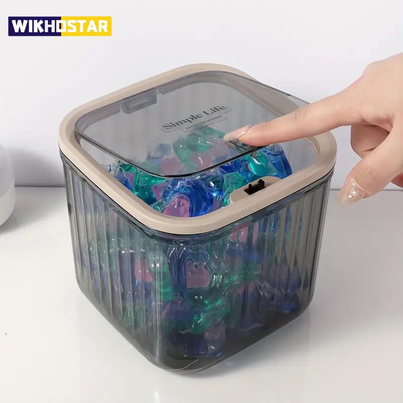 Прозрачный мини-настольный ящик для хранения, с выдвижной крышкой, водонепроницаемый многофункциональный контейнер для хранения, ящик для хранения дозатора стирального порошка