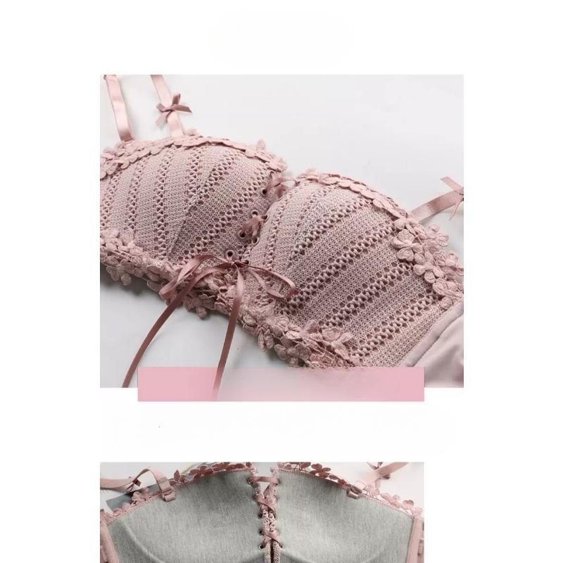 Gather Underwear Together No Drawstring Steel Ring Strap Lace Embroidery Womens Adjustable Bra With Upper Support And Complementary Breasts Hotsweet