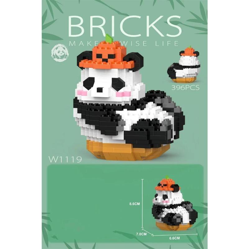Набор для строительства «Панда из бамбука», милые китайские наборы строительных блоков «Панда», обучающие игрушки для самостоятельной сборки, кирпичи, мини-модели животных