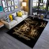 Deer Hunter Design Rug with Forest Background Non-slip rug suitable for living room and bedroom sofas