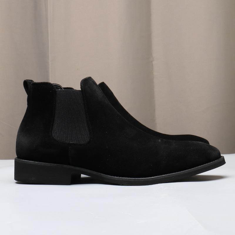 Men's Classic Retro Chelsea Boots Mens Fashion Ankle Short Boot Men British Style Leather Boots High-top Casual Shoes