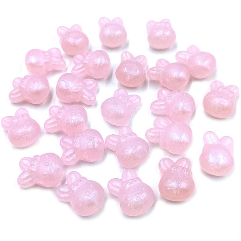 Material Round Pendant Charms Bowknot Rabbit Flat Love Heart Beads 10Pcs Fluorescent Handmade DIY Jewelry Accessories Arcylic Fashion Accessories
