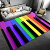 Rainbow Piano Key Pattern Rug for Music Lovers Suitable for use as an anti-slip game mat for living room and bedroom sofas