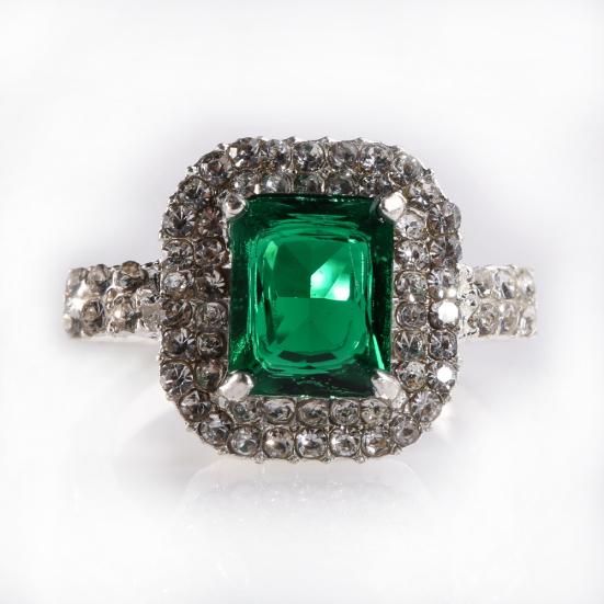 Женское серебряное кольцо с зеленым цирконом, свадебное ювелирное изделие в подарок