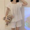 Women's Fairy Princess Nightdress - Summer 2024 Sweet Ruffled Short-Sleeve White Pajamas