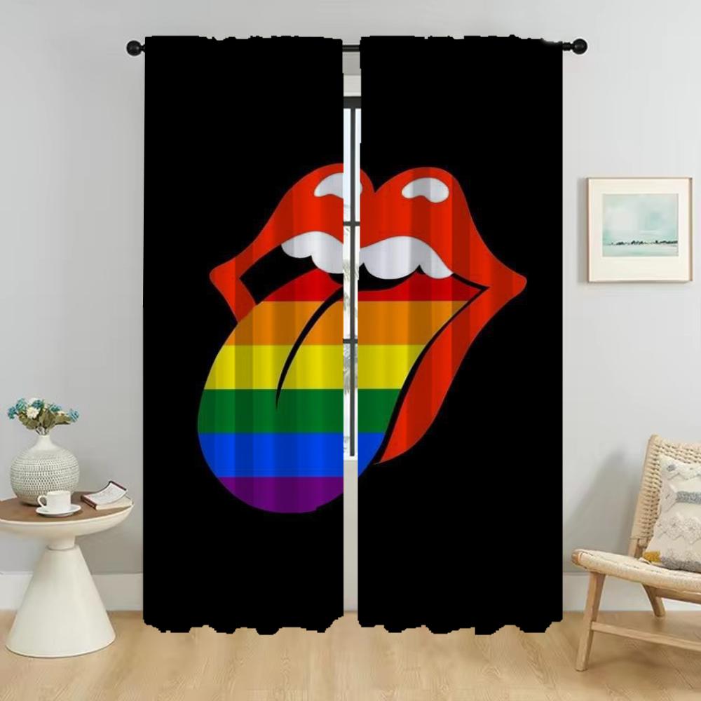 Украшения на Хэллоуин The Rollings Stones Шторы для гостиной Шторы для домашнего интерьера Шторы из 2 частей Тюль для спальни