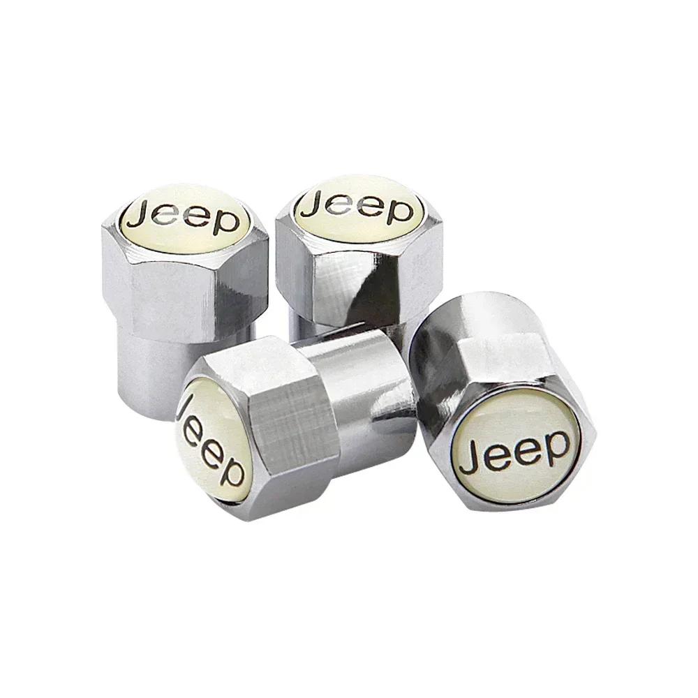 For Jeep Alloy Dust-Proof Car Wheel Valve Stem Caps for Jeep Grand Cherokee Commander Wrangler Jk TJ JL Liberty Patriot Compa