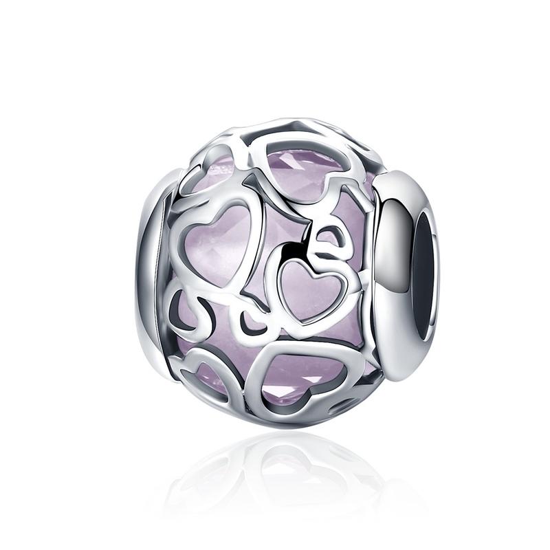 925 Sterling Silver Murano Glass Red Beads Blue Pink Purple Round Charm Plata De Ley 925 For Original Bracelet Jewelry