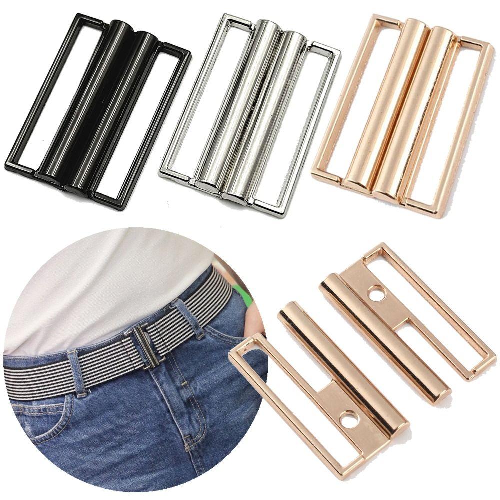 5pcs Gold Silver Black Metal Clasp Practical Elastic Waistband Buckle Crafts Belt Buckle