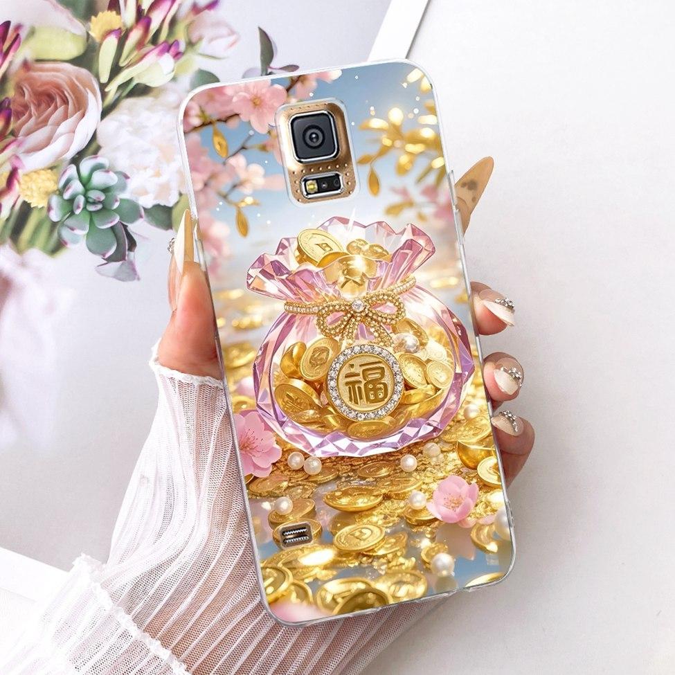 Transparent For Samsung S5 Case Fashion Butterfly Cute Cat Funny Painted Cover For Samsung Galaxy S5 SM-G900F SM-G900M Casing