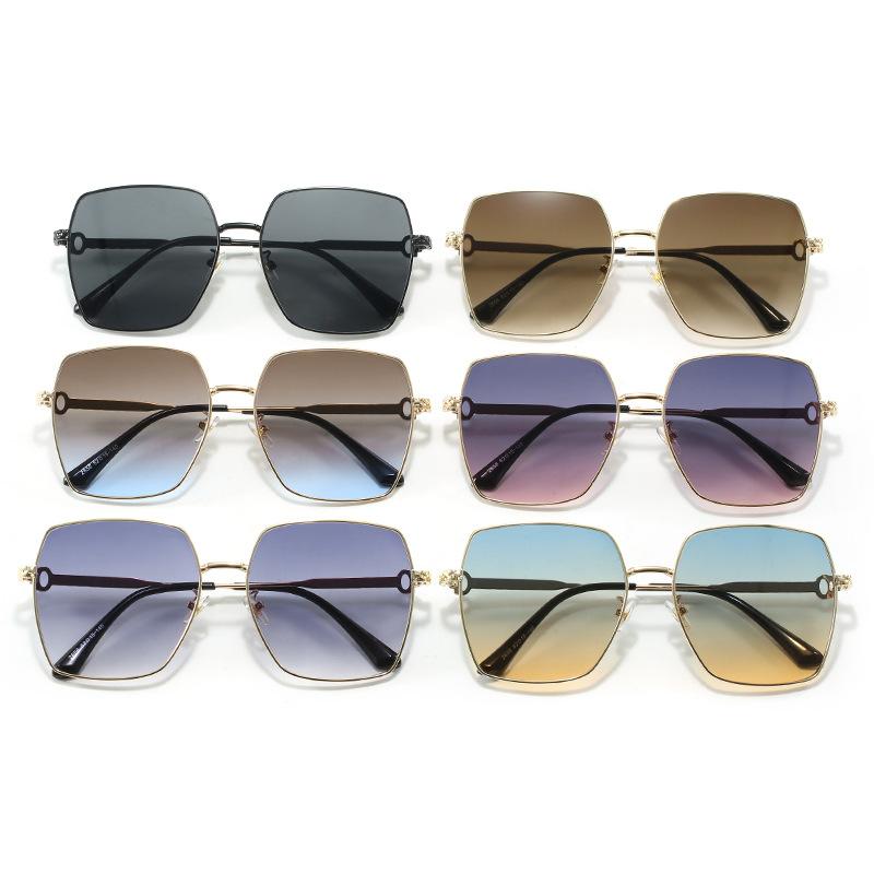 Солнцезащитные очки квадратные металлические большие солнцезащитные очки женские индивидуальные Tide Driving Защита от ультрафиолета