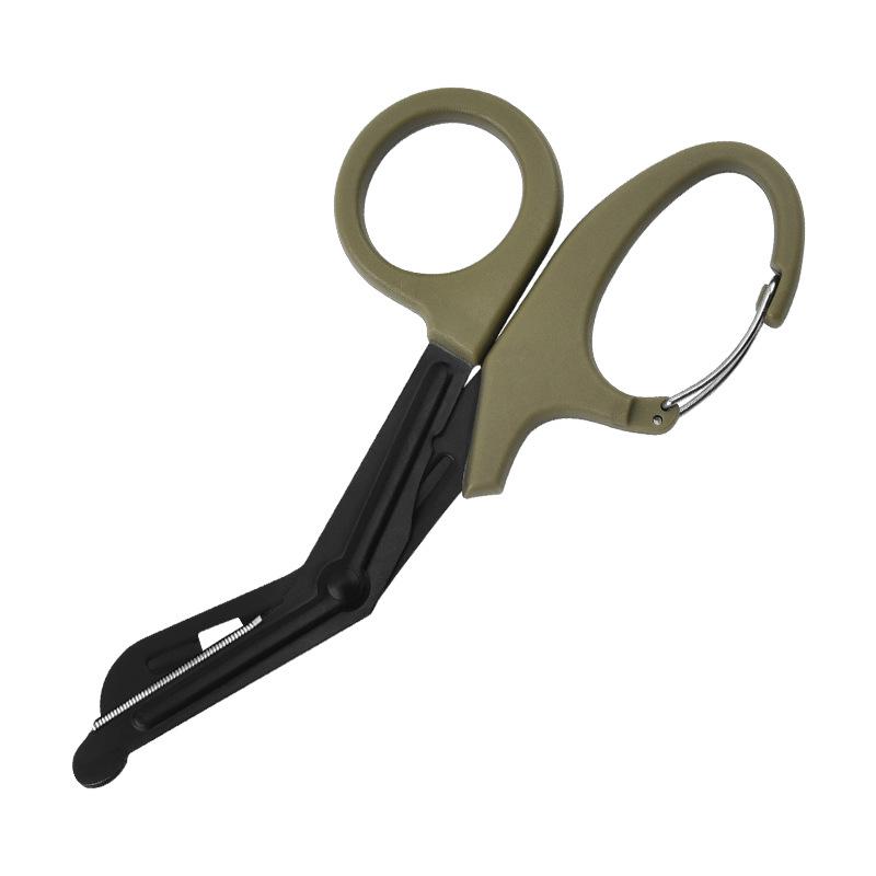 Ножницы из нержавеющей стали 19 см: Марля, Канва, Бинт ЭМТ, Изогнутый кончик, Лента.