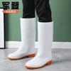 Модные высокие сапоги с утолщенным круглым носком, высокие сапоги для дождя, мужские профессиональные резиновые сапоги для трудовой защиты, высокие сапоги-трубы, водная обувь