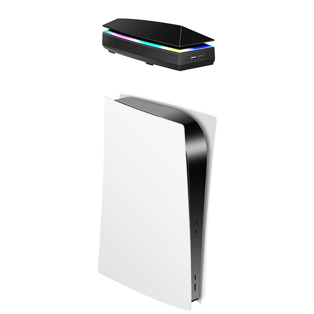 Охлаждающий вентилятор для аксессуаров PS5, модернизированный тихий охлаждающий вентилятор со светодиодной подсветкой, охлаждающие аксессуары с концентраторами USB 2.0