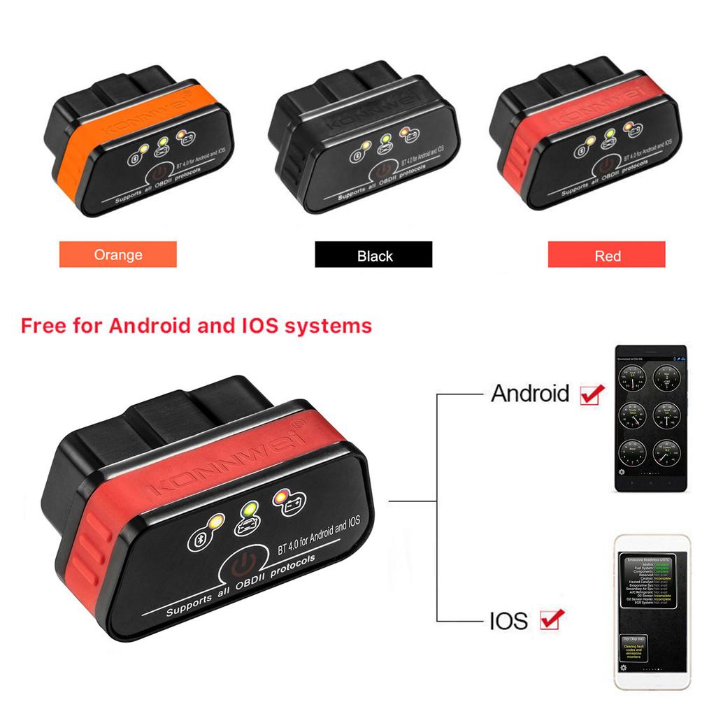 KONNWEI KW901 OBDII BT 4,0 беспроводной автоматический диагностический тестер неисправностей двигателя тестер сканер автомобиля