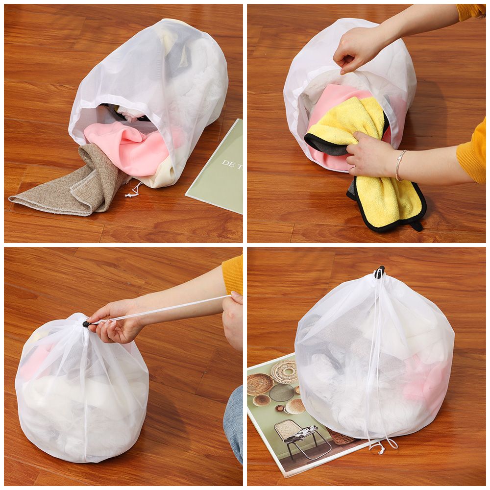 Bra Lingerie 4 Sizes Fine Mesh Drawstring Laundry Care Storage Pouch Bag Laundry Wash Bag