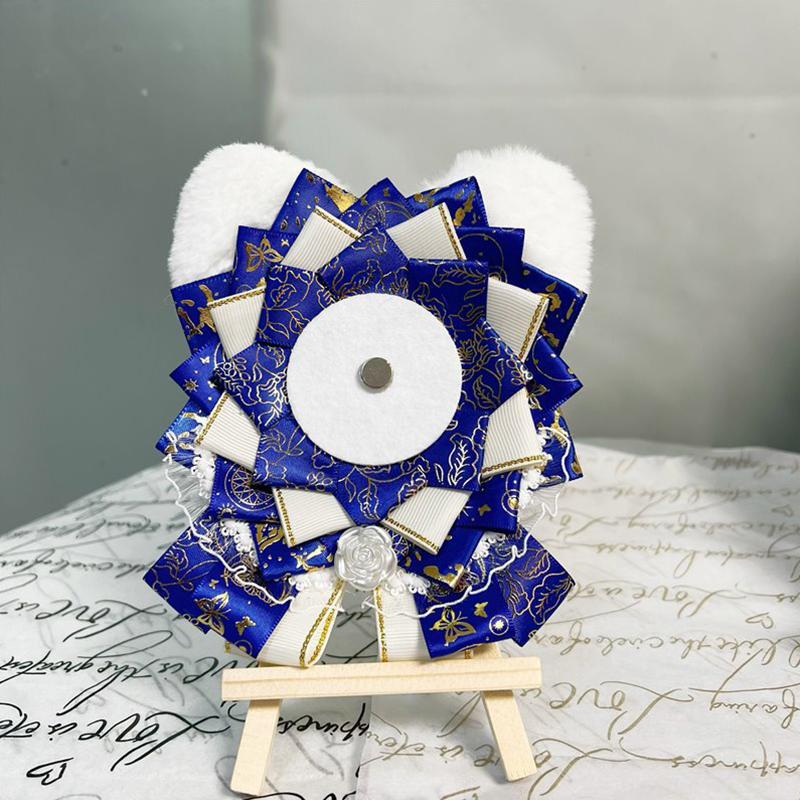 1PC Fabric Ins Style Handmade Diy Badge Holder Anime Peripheral Barrette Holder Cute Cat Ear Display Holder Multi-Colour