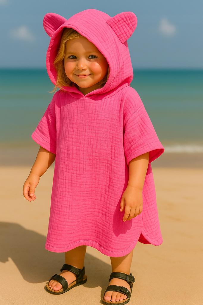 Children' Muslin Cape 110-116 Children' Beach Poncho Pink