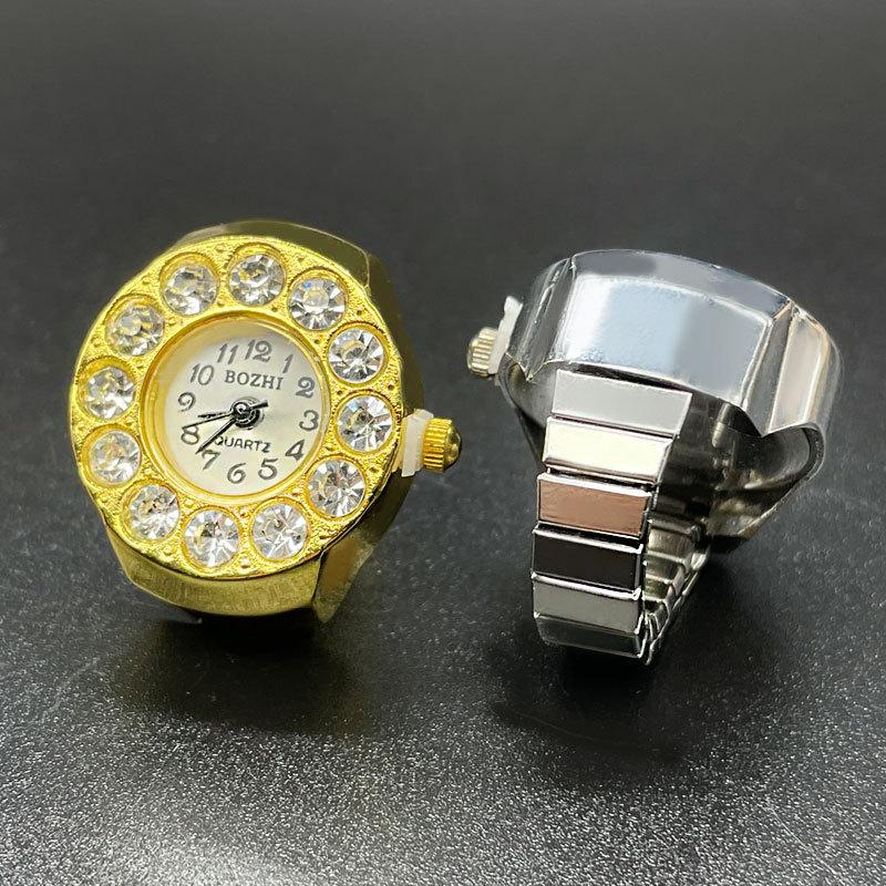 Винтажное панк-кварцевое кольцо для часов на палец для женщин и мужчин, готические часы, кольца, цифровые часы, эластичные эластичные кольца, ювелирные часы, подарок