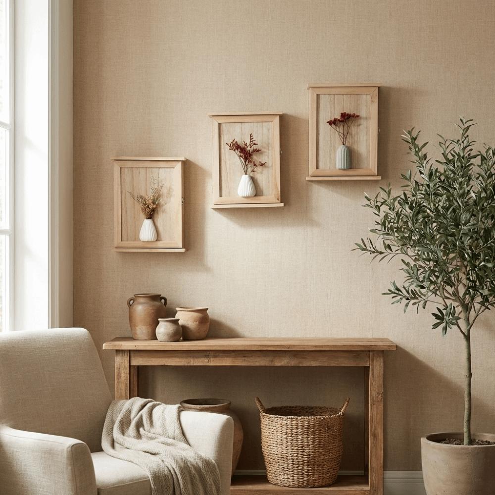 Wooden Cabinet Key Rack Rustic Key Hook Wall Decor Wall-Mounted Key Storage Box  Office