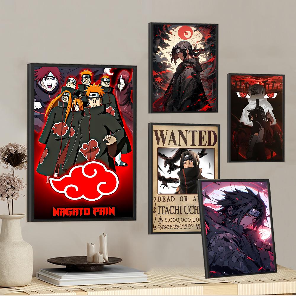 У-Учиха И-Итачи Аниме Постеры Липкая Белая бумага Наклейка DIY Комната Бар Кафе Каваи Комнатный декор