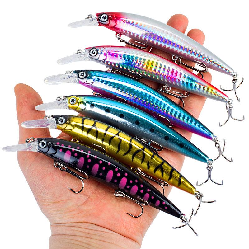 1 шт. 130 мм/36 г Имитация малек Рыболовная приманка Лазерная гравировка Дальний заброс Жесткая приманка с 3 тройными крючками Колеблющаяся Рыболовная Снасть