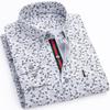 Мужская повседневная рубашка оксфорд из 100% хлопка с цветочным принтом и нагрудным карманом, весенне-осенняя, с контрастной окантовкой планки на пуговицах