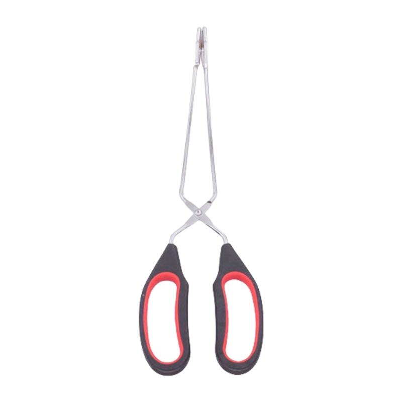 Large Size BBQ Charcoal Food Tong for Safe and Easy Grilling Barbecue Scissor Metal BBQ Baking Clip with Long Handle