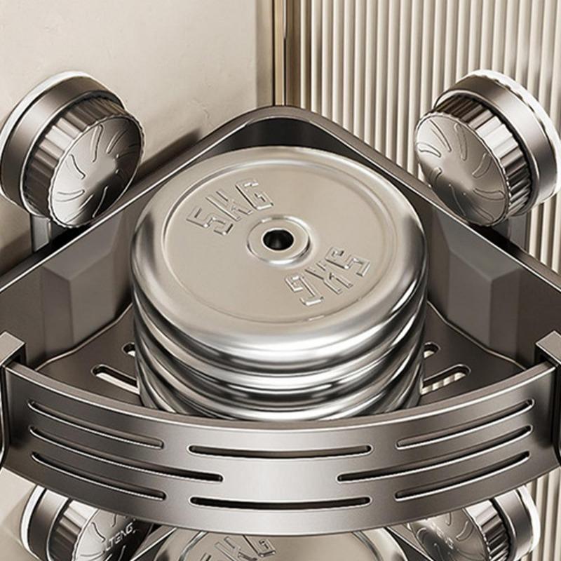 Shower Suction Cup Shelf Wall Mounted Shower Triangle Organizer Bathroom Corner Shelf No Drilling Bathroom Accessories