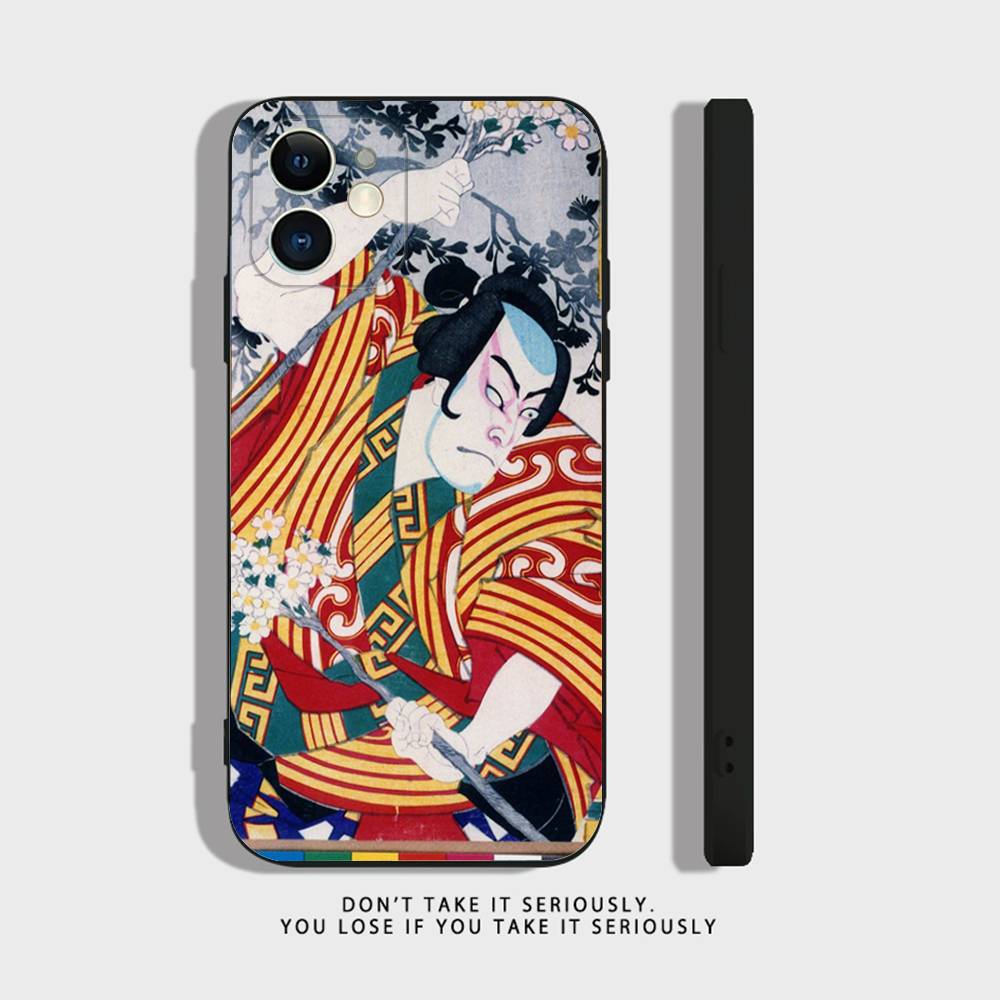 Япония Укиё-э Самурай Море Чехол для телефона Для iPhone 17,16,15,14,13,12,11Pro,X,XS,Max,XR,Plus,Mini Мягкий силикон Черный Ударопрочный ТПУ