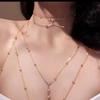 "European and American Sexy Beach Body Chain with Diamond Pendant and Tassel Necklace"