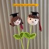 Сделай сам Крючком Шапка PhD Сезон Выпускного Мальчики Девочки Цветочная Композиция Ручная Работа Декор Школа Готовая Цветочная Композиция Подарок