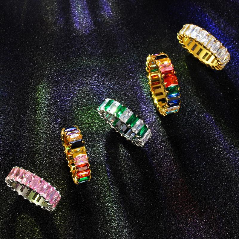 Горячая Распродажа Женские Украшения из Титановой Стали Роскошные Дизайны 5 мм Полностью Кубический Цирконий Обручальные Кольца для Мужчин Подарки Лучшему Другу