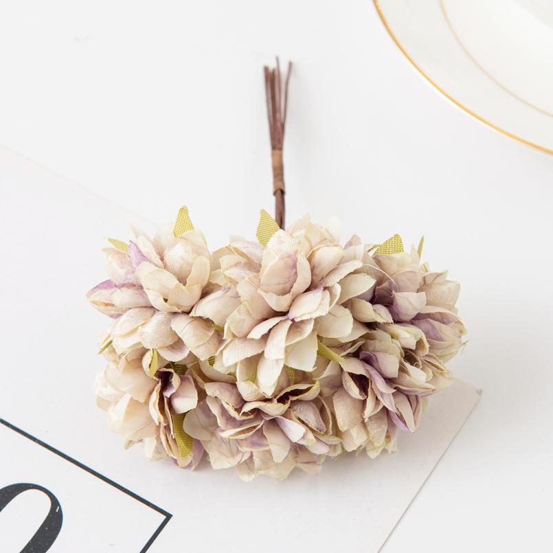 6 шт. Искусственные цветы Шелковая гвоздика Мини-букет Свадебные венки Валентинка для украшения дома Скрапбукинг Свадебные аксессуары