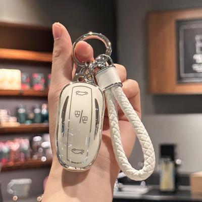 Чехол для брелока TPU с ремешком для ключей для Tesla Model X Remote Smart Key Protector