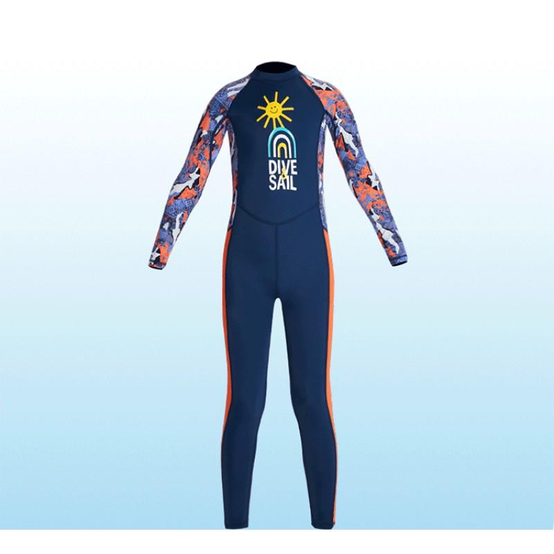 Kids UV Protection Rash Guard Swimsuit Long Sleeve Full Body Dive Surf Suit Boys 2-12 Years
