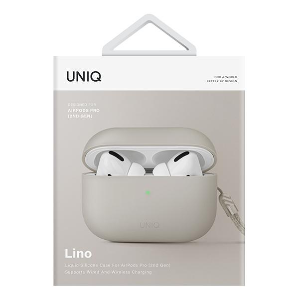 Etui do AirPods Pro 2 UNIQ Lino Silikonowe Beżowe