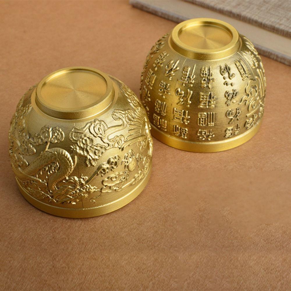 Удачи Латунная Питьевая Чашка Традиционная Латунная Чаша Фэн-шуй Феникс Цилиндрическое Украшение Домашний Декор
