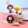4Pcs/Set Q Version Demon Slayer Sitting Ghost Doll 4cm Tanjiro Nidouzi Inosuke Zenizu Figure Action Figure Movie Model Toys