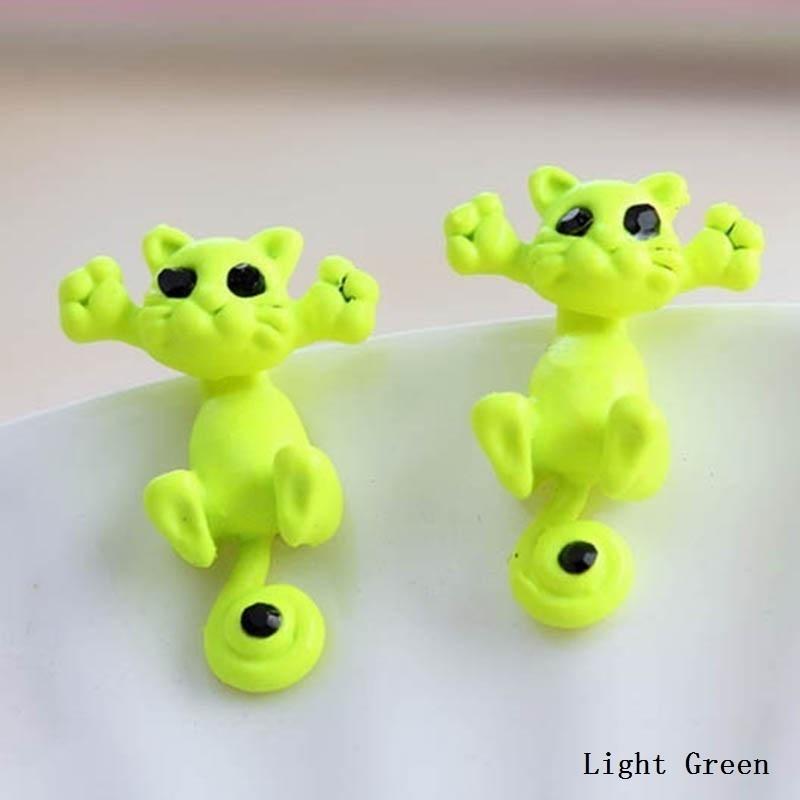 Новая мода милые красочные серьги с котами стерео разделенные серьги с животными пирсинг женские модели подарки