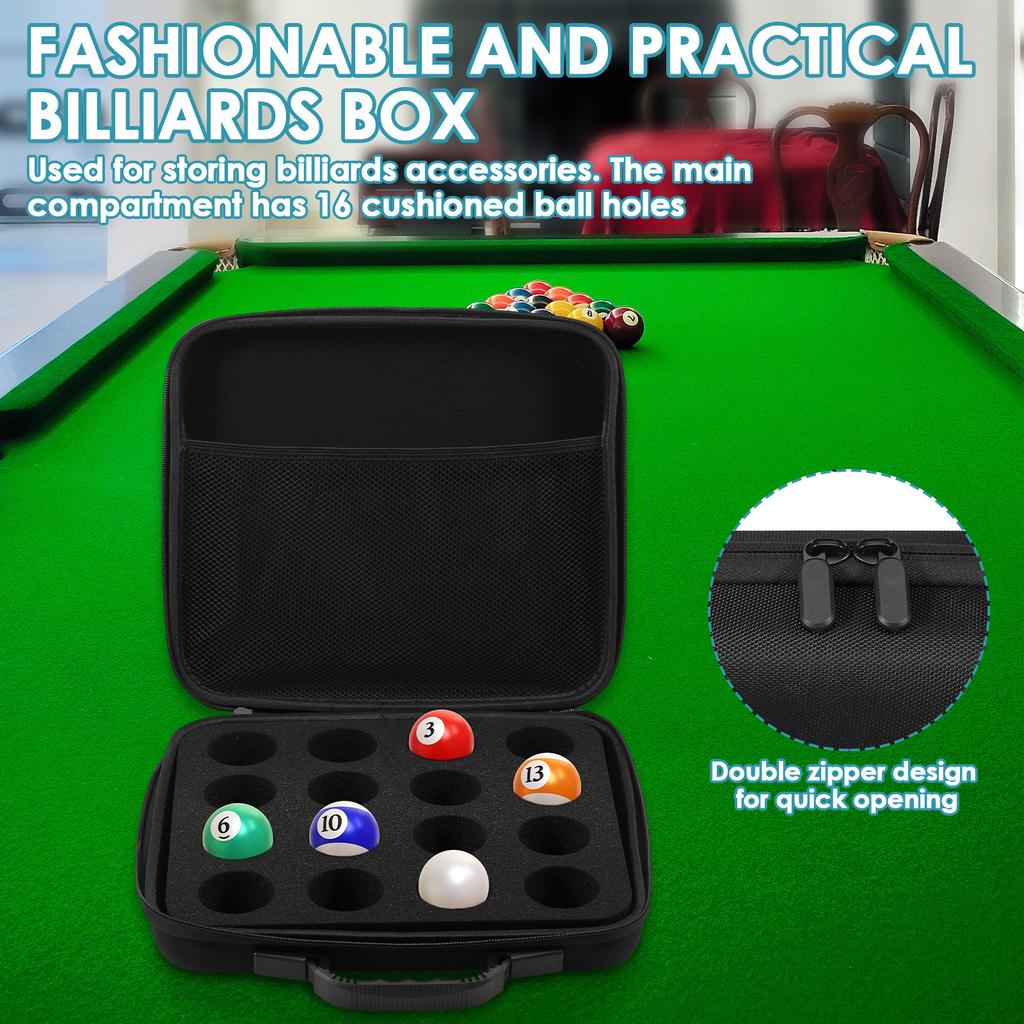 16/32 Grids Billiard Balls Bag Travel Pool Ball Storage Case Sponge Padded Portable SnookerBilliard Organizer Accessories