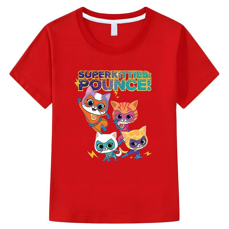 Детская футболка New Game Super Kitties, летние хлопковые топы с короткими рукавами y2k, цельная футболка для детей, одежда для мальчиков и девочек 10 лет, футболка с аниме