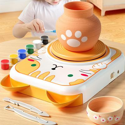 Детский гончарный круг DIY Clay Maker Modeling Painting Kit Sculpting Tools for Home